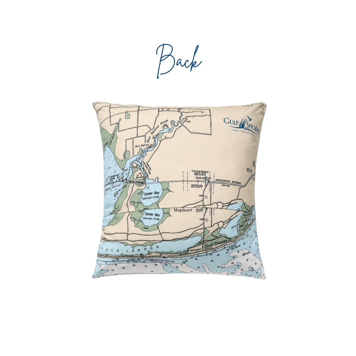 Gulf Shores Map Pillow