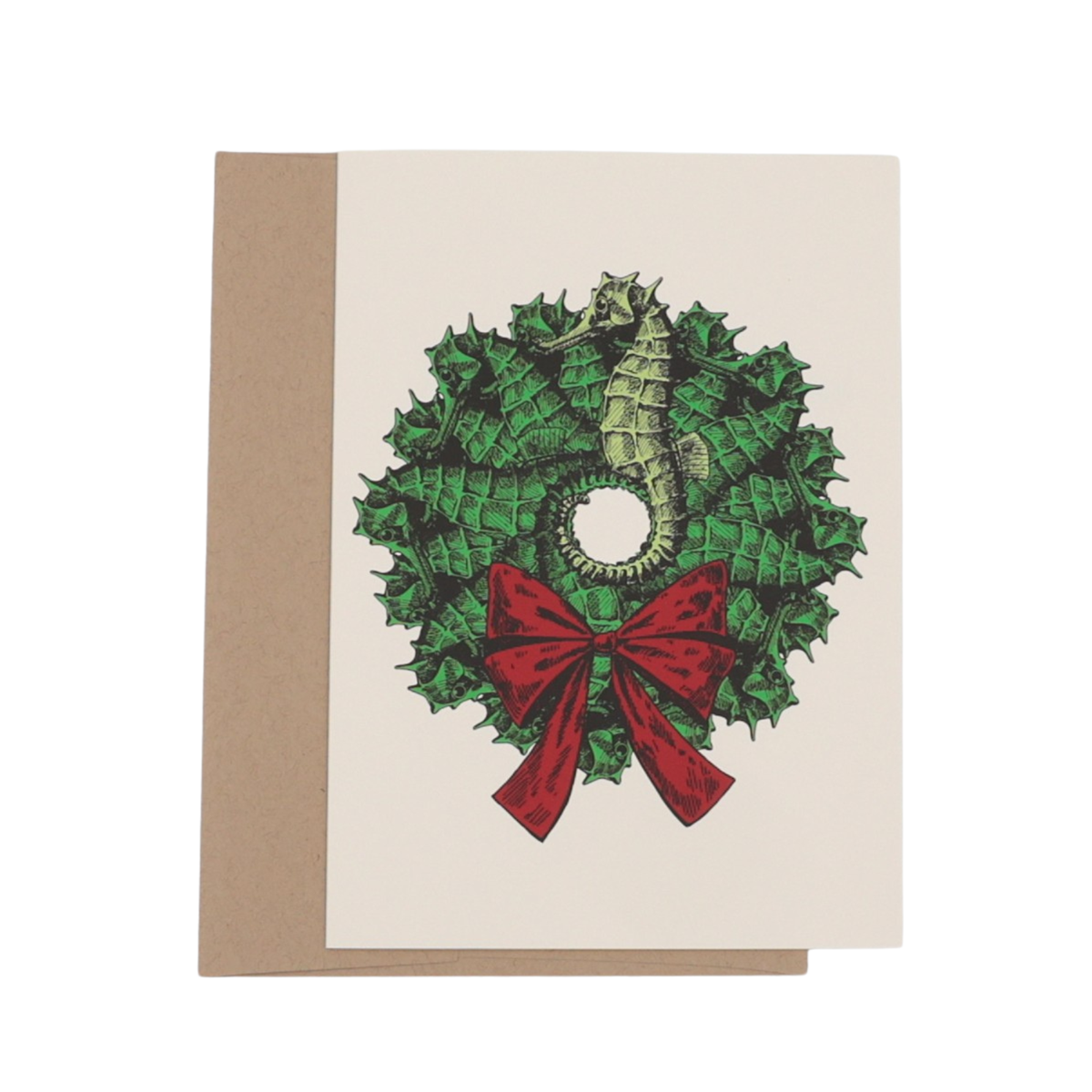 (6ct) Christmas Card- Seahorse Wreath
