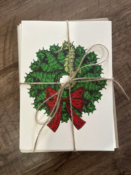 (6ct) Christmas Card- Seahorse Wreath