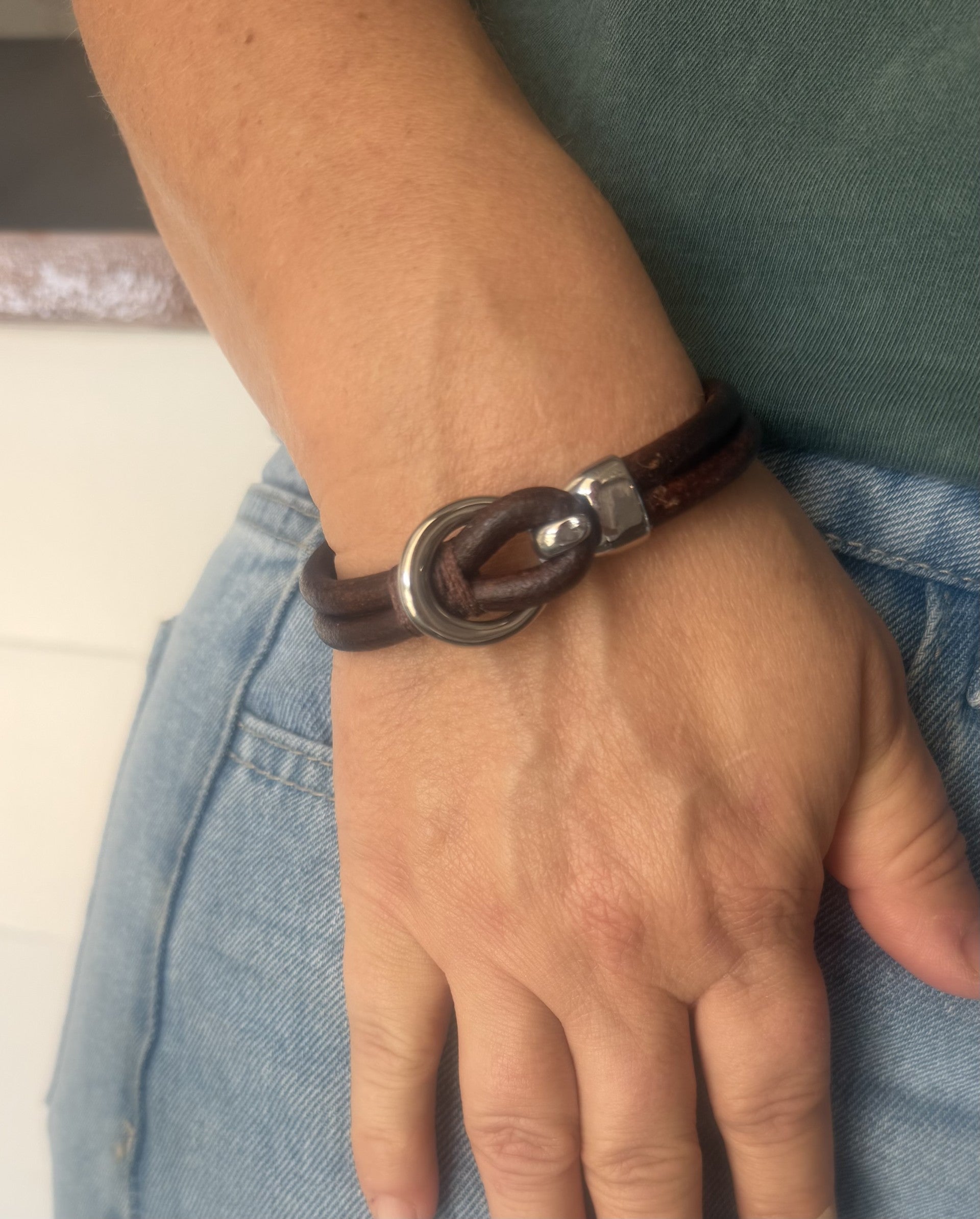 The Captain's Line Leather Loop & Hook Bracelet