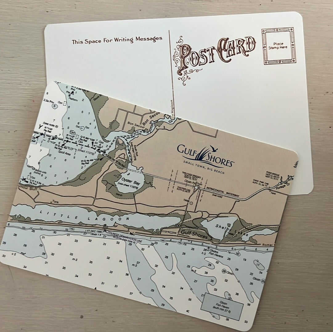 Gulf Shores Map Post Card